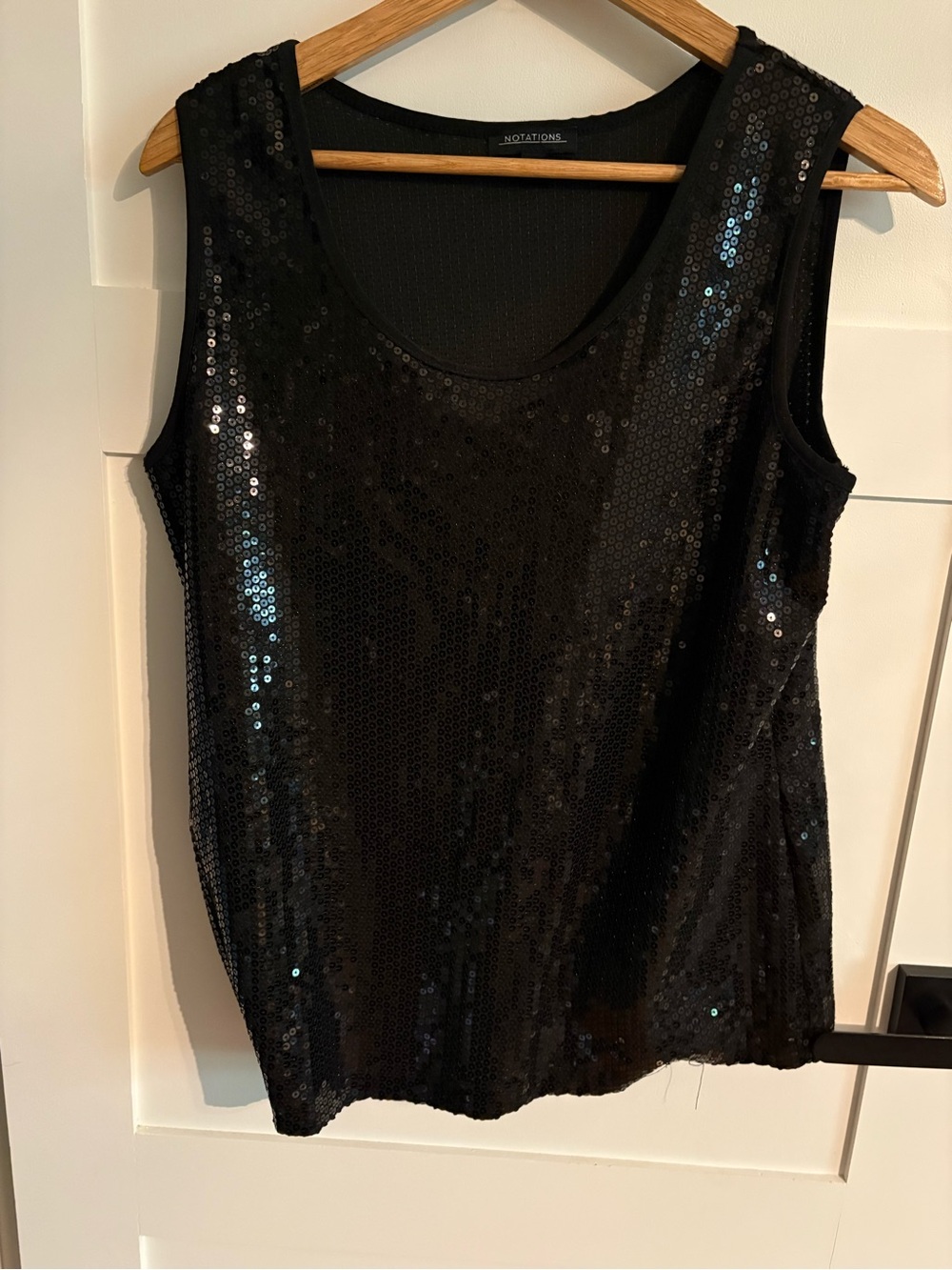 Notations Black Sequin Tank Top